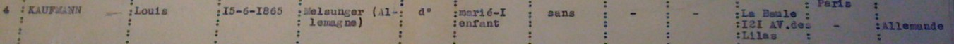 Extrait liste dactylographiée recensement 08 novembre 1940 [ADLA 1694W25]
