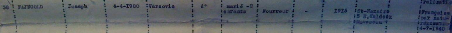 Extrait liste dactylographiée recensement 08 novembre 1940 [ADLA 1694W25]